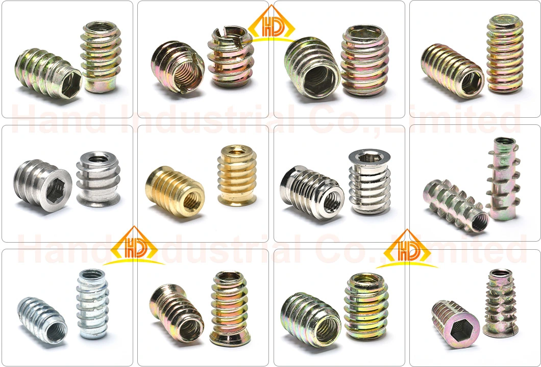 Zinc Plated Steel Through Hole Thread Insert Nut for Furniture