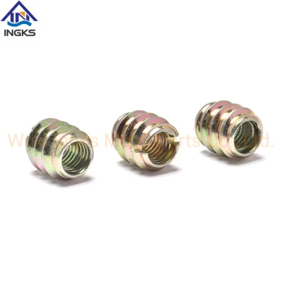 Zinc Plated Carbon Steel Zinc Plated Self Tapping Thread Insert Wood Nut for Furniture