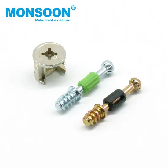 Furniture Hardware Fitting Fastener Cabinet Door Connecting Fittings Scews Cold Rolled Steel Cam Connector Bolt for Cabinet Door 