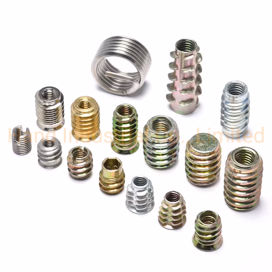Zinc Plated Carbon Steel Zinc Plated Self Tapping Thread Insert Wood Nut for Furniture