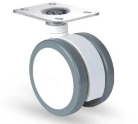 White Twin Wheel Castor Hospital Medical and Furniture Used 