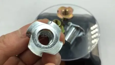 Reusable Cold Forged Zinc Plated Full Thread Four Claws Speaker Nut T Nut DIN1624 Wholesale T