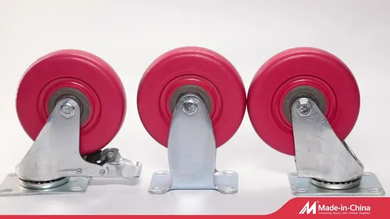 3 4 5 Inch Industry Trolley Furniture TPR Soft Grey Rubber Plate Swivel Caster Wheels 