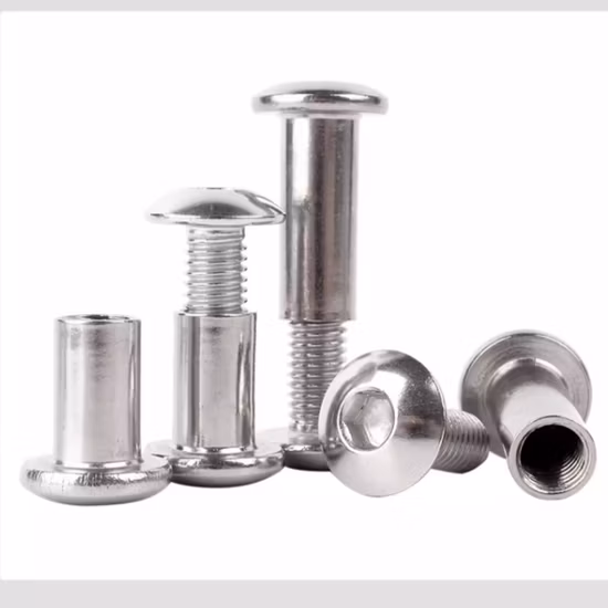 Allen Socket Flat Head Stainless Steel Male and Female Chicago Screw Connecting Furniture Screw Stainless Steel M8 Insert Hex Barrel Sleeve Nut